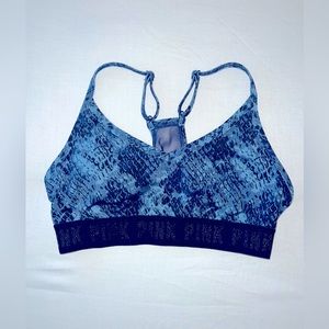 Blue snake skin print Victorias Secret PINK sports bra